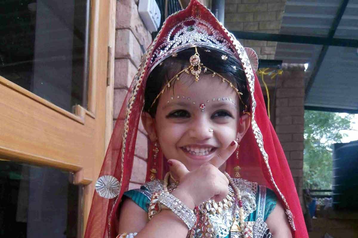 Image of Cute Indian Kid Dressed Up As Little Lord Krishna On The Occasion  Of Radha Krishna Janmastami Festival In Delhi India-BH890165-Picxy